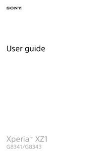 Sony Xperia XZ1 manual. Tablet Instructions.
